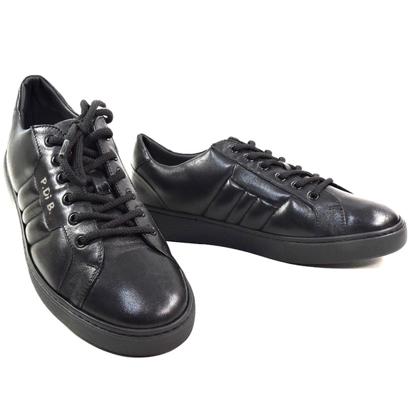 PRINCIPE DI BOLOGNA 🇮🇹 MEN'S BLACK SOFT LEATHER COMFORT SNEAKERS